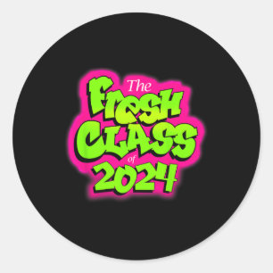 Von 2024 Senior Fresh 90s Retro TV Style Abschluss Runder Aufkleber