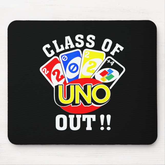 von 2024 Uno Out Senior 2024 Abschluss Lehrer Stu Mousepad (Vorne)