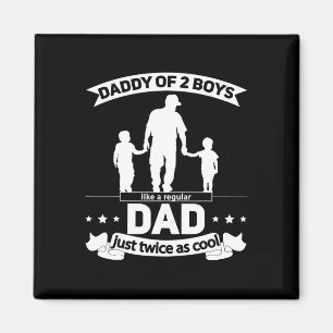 von 2 Jungen Vatertag Papa von zwei Söhnen Magnet