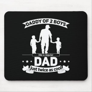 von 2 Jungen Vatertag Papa von zwei Söhnen Mousepad