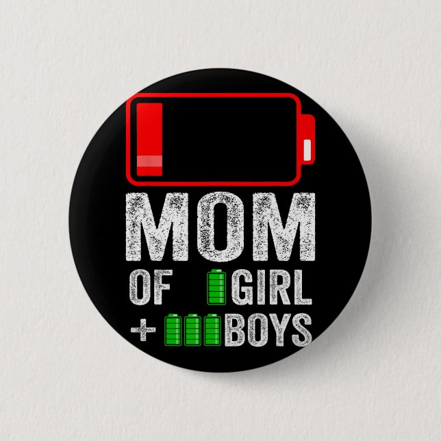 von 3 Jungen 1 Mädchen Geschenk von Kindermüttern  Button (Vorderseite)