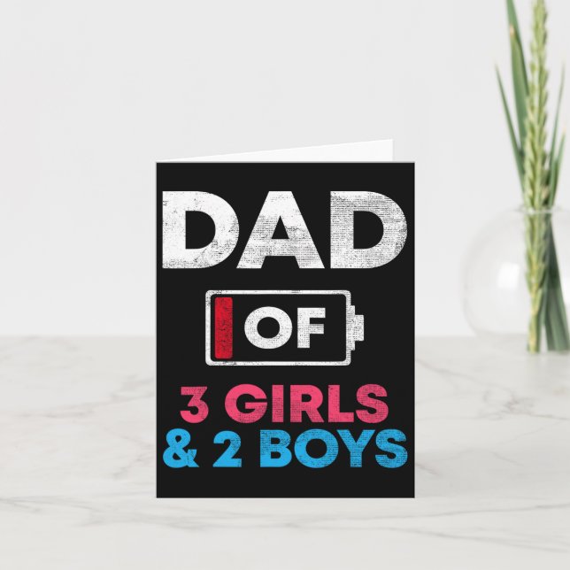 von 3 Mädchen und 2 Jungen Akku Low Daddy Vater39 Karte (Vorderseite)