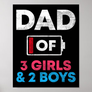 von 3 Mädchen und 2 Jungen Akku Low Daddy Vater39 Poster