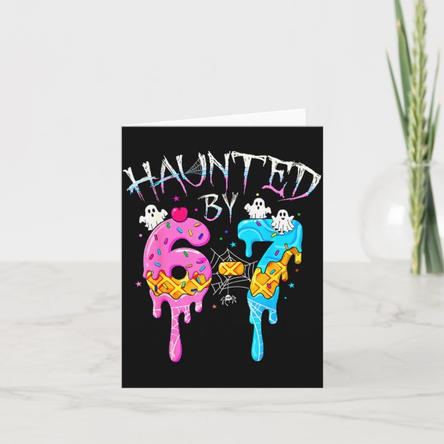 Von 67 Eis-Drip heimgesucht Lustiger Six Seven Mem Karte (Vorderseite)