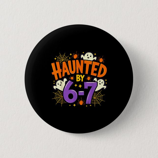 Von 67 Funny Six Seven Meme Soky Geist heimgesucht Button (Vorderseite)