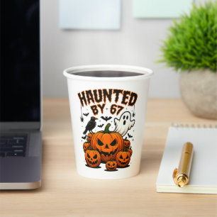 Von 67 lustigen Geistern und Kürbissen Halloween h Pappbecher