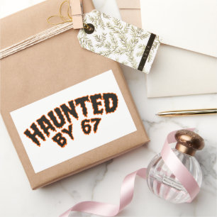 Von 67 lustigen Geistern und Kürbissen Halloween h Rechteckiger Aufkleber