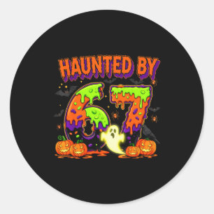 Von 67 lustigen Six Seven Drip spooky Geist Heimge Runder Aufkleber