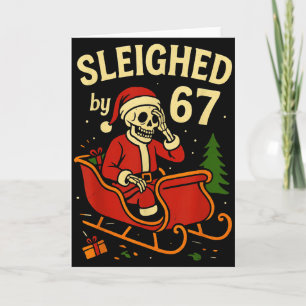 Von 67 lustigen Skelett-Weihnachtsmann 6 7 Trend W Karte