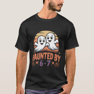 Von 6-7 Retro-Geistern heimgesucht Halloween-Desig T-Shirt