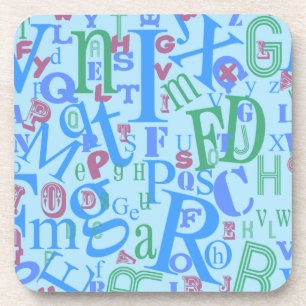 Von A bis z-Blau Getränkeuntersetzer