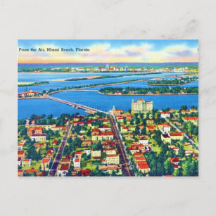 Von Air Miami Beach & Biscayne Bay, Florida Postkarte