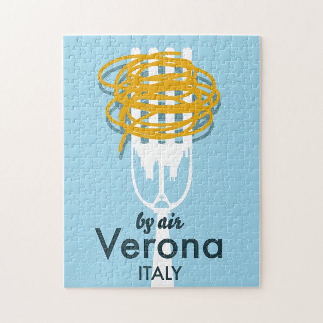 Von Air Verona Italien Retro-Reiseplakat. Puzzle (Vertikal)