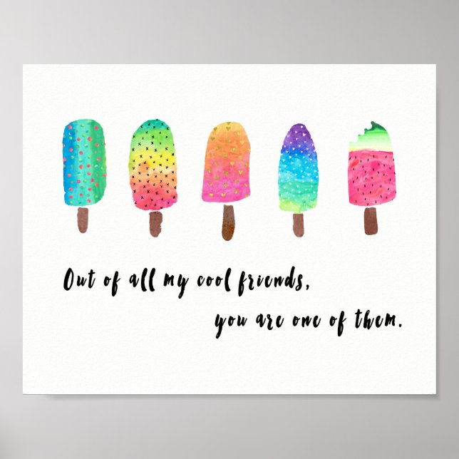 Von allen Coolen Freunden - weiß mit schwarz Poster (Vorne)