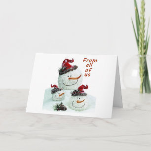 VON ALLEN UNS ÜBER MEILEN BEI CHRISTMAS SNOWMEN FEIERTAGSKARTE