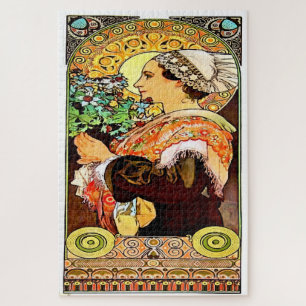 Von Alphonse Mucha aus den sandigen Hängen Puzzle
