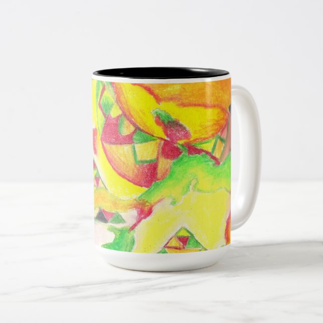 Von AnyaC 2 Abstrakt Zweifarbige Tasse (VorderseiteRechts)