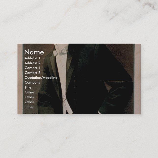 Von Arx, "Magier Illusionist", Retro-Theater Visitenkarte (Vorderseite)