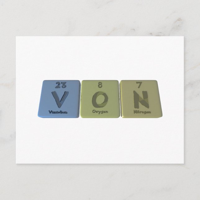 Von as Vanadium Sauerstoff Stickstoff Postkarte (Vorderseite)