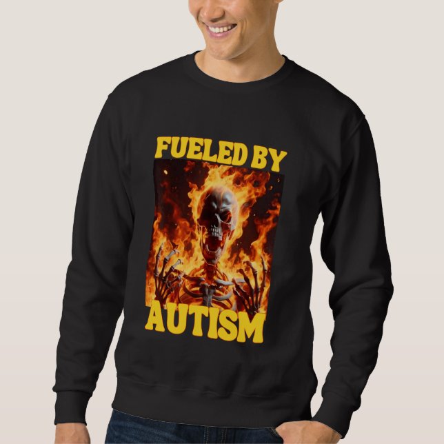 Von Autismus angefacht, dutzende Cringe Hard Skele Sweatshirt (Vorderseite)
