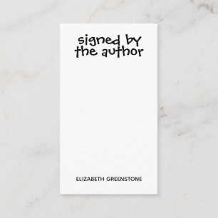 Von Autor Lesezeichen unterzeichnete Werbeaktion Begleitkarte