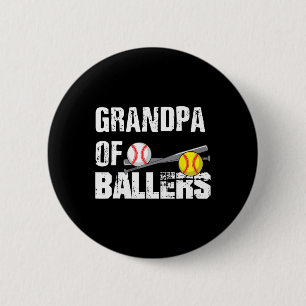 Von Ballern Funny Baseball Softball Fathers Day Gi Button