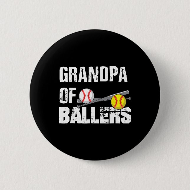 Von Ballern Funny Baseball Softball Fathers Day Gi Button (Vorderseite)