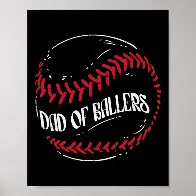 Von Ballers Baseball Funny Vathers Day Männer Dadd Poster (Vorne)
