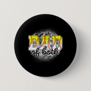 Von beiden Baseball Softball Fathers Day Baseball Button