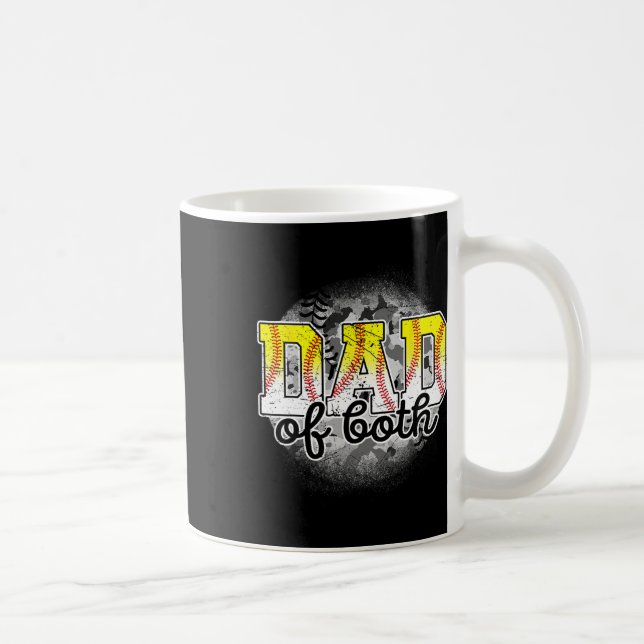 Von beiden Baseball Softball Fathers Day Baseball  Kaffeetasse (Rechts)