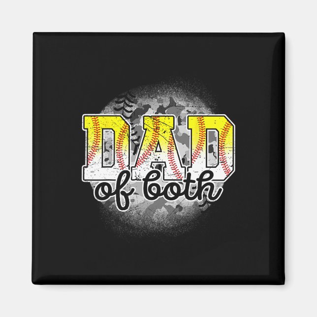 Von beiden Baseball Softball Fathers Day Baseball  Magnet (Vorne)