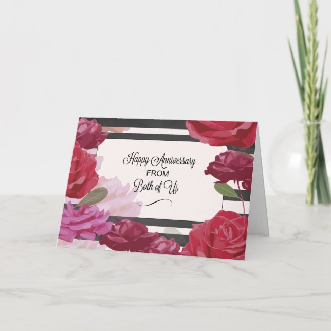 Von beiden Rose zum Hochzeitstag Karte (Vorderseite)