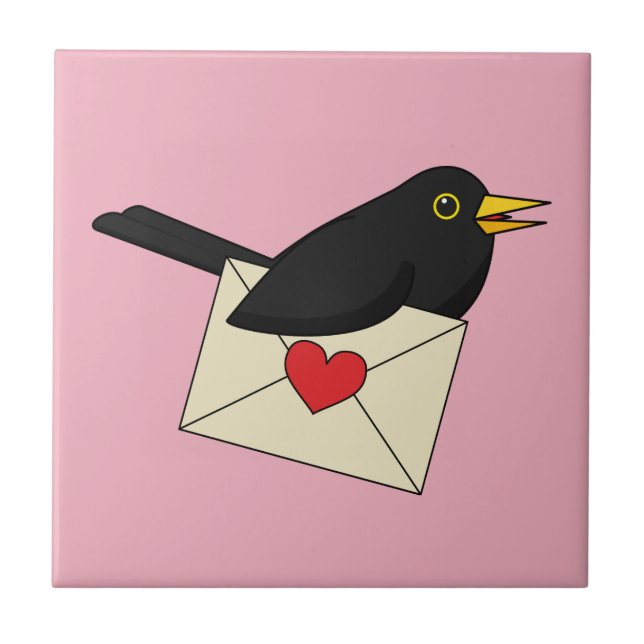 Von Blackbird mit Liebe Fliese (Vorderseite)