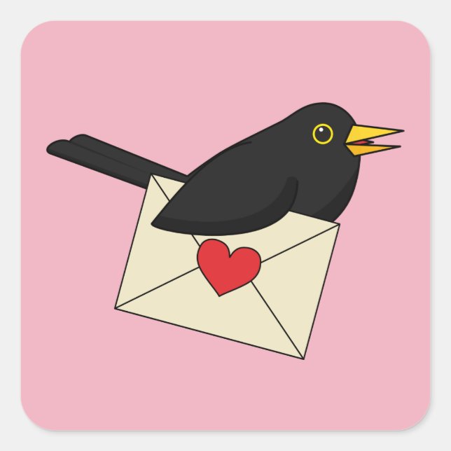 Von Blackbird mit Liebe Quadratischer Aufkleber (Vorderseite)