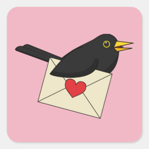 Von Blackbird mit Liebe Quadratischer Aufkleber