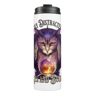 Von Büchern und Katzen leicht ablenkbares Design Thermosbecher