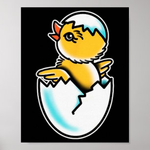 Von Chick Cracked Egg Spring Chicken Poster