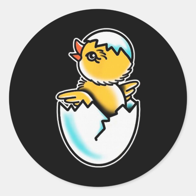 Von Chick Cracked Egg Spring Chicken  Runder Aufkleber (Vorderseite)