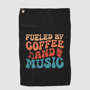 Von Coffee and Music Retro Typografy Design angere Golfhandtuch