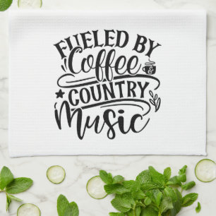 Von Coffee Country Music Fun Niedlich gespeist Geschirrtuch