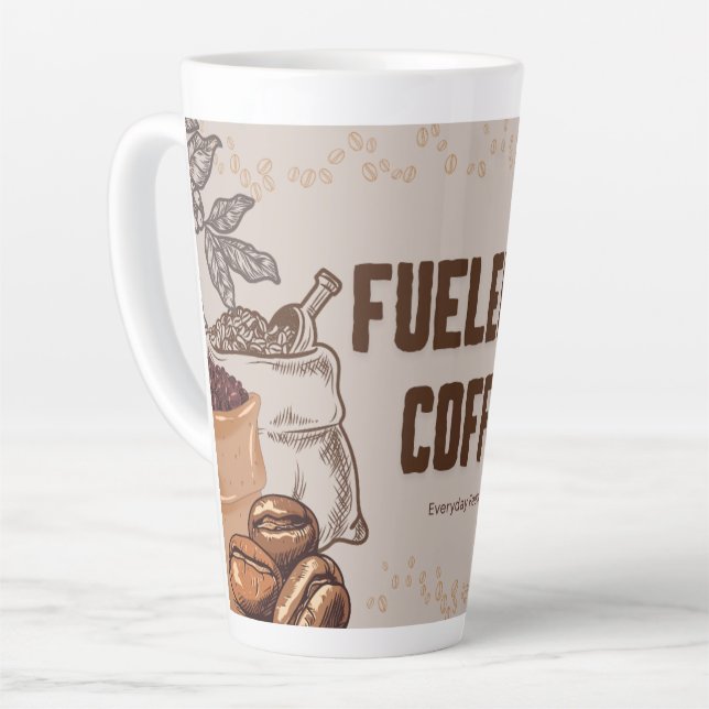 Von Coffee Latte Tasse gespeist - Funny Tall Cup G (Linke Ecke)