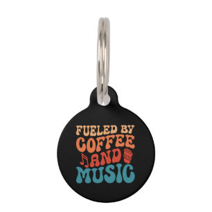 Von Coffee & Music Retro gespeist Vintage Typograf Haustiermarke