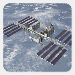 Von Computer generierte Ansicht 2 Quadratischer Aufkleber