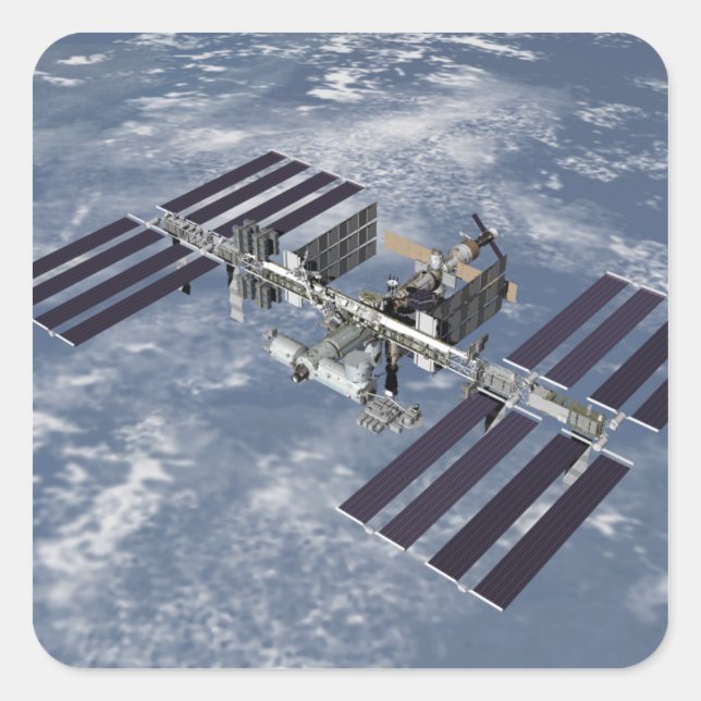 Von Computer generierte Ansicht 2 Quadratischer Aufkleber (Vorderseite)