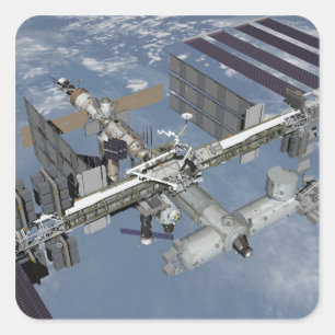 Von Computer generierte Ansicht 4 Quadratischer Aufkleber