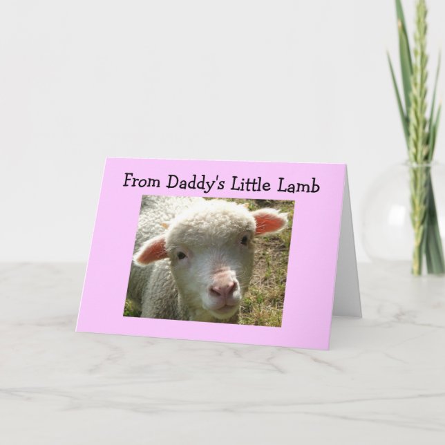 VON DADDYS KLEINER LAMB BIRTHDAY CARD KARTE (Vorderseite)