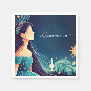 Von Dark Fun Star Prom Starry Night Sky Quinceaner Serviette