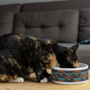 Von deiner Liebe heimgesuchte Zucker-Schädel-Katze Napf