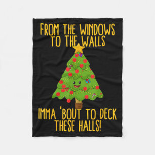 Von dem Fenster zur Wand Weihnachtsbaum Em Xmas Fleecedecke