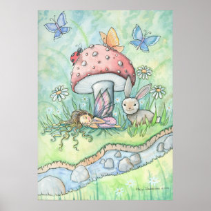 Von den Banken der Silver Stream Fairy Bunny Poste Poster